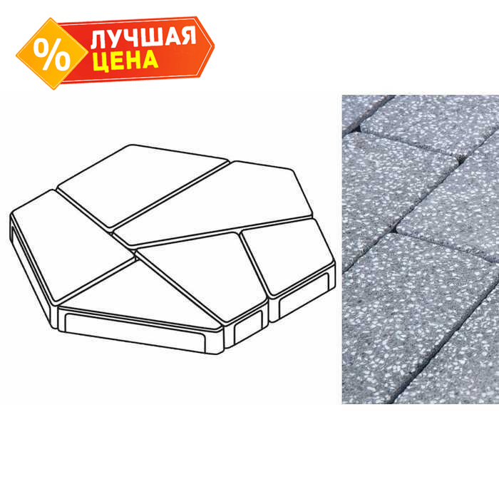 Плита тротуарная Готика Granite FINERRO, полигональ, Суxовязский, 893x780x80 мм