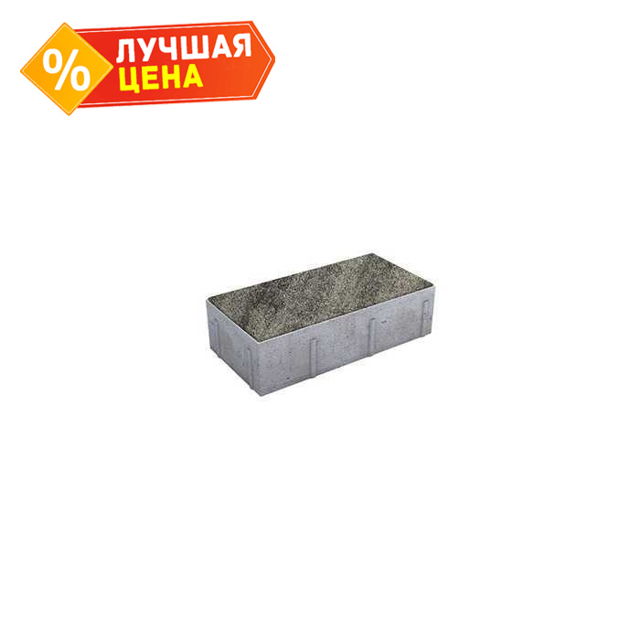 Плитка тротуарная Прямоугольник (Ла-Линия) Б.10.П.8 Листопад гранит Антрацит, 300x150x80 мм