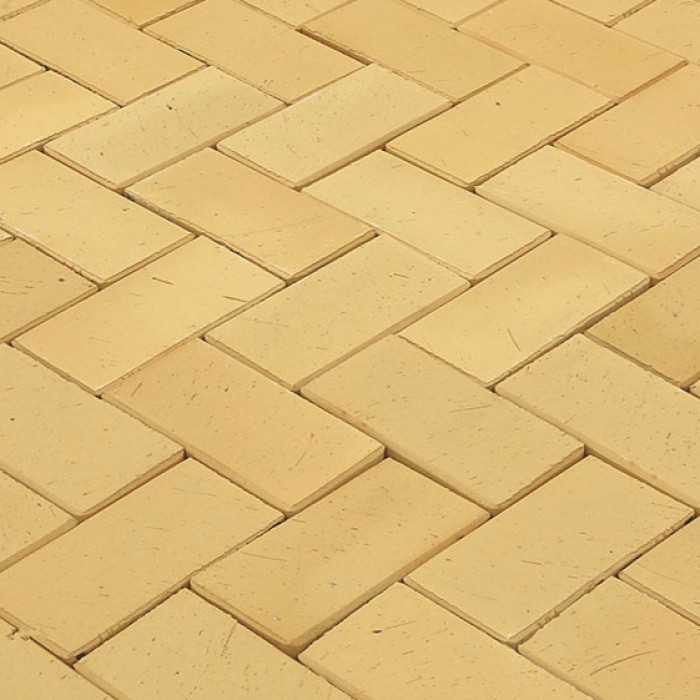 Клинкерная брусчатка Lode Sahara желтая шероxоватая, 200x100x52 мм